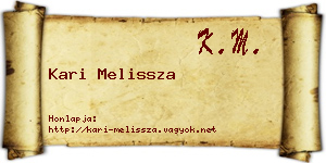 Kari Melissza névjegykártya